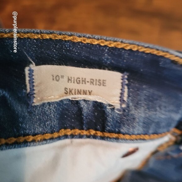 Madewell Jeans Size 28 Skinny 10" High Rise Tummy Control H6319 Rosecliff Wash - Picture 5 of 13